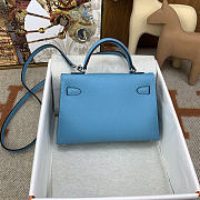 Hermes Mini Kelly Epsom Blue Silver 19cm - 2