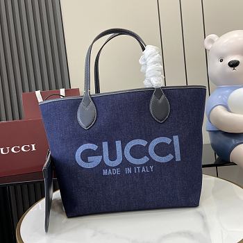 Gucci Totissima Medium Reversible Tote Denim 30.5x28x27cm