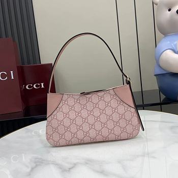 Gucci GG Emblem Super Mini Shoulder Bag Pink 23x13x2cm