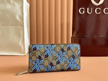 Gucci GG Printed Zip Around Wallet 19x10.5x2.5cm