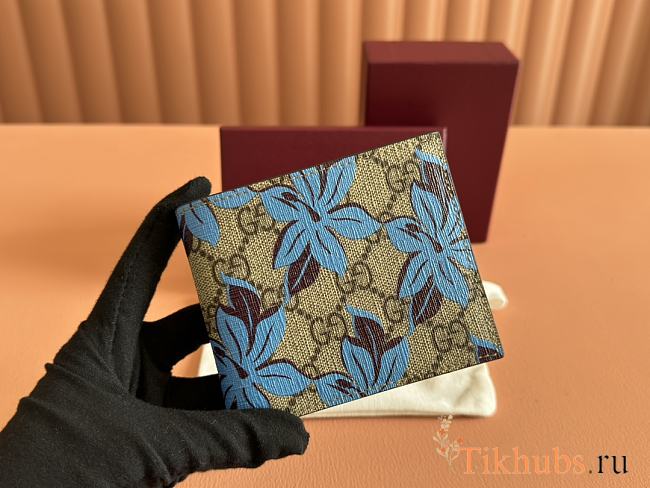 Gucci Wallet Print Beige Blue 11x9cm - 1