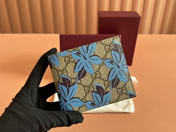 Gucci Wallet Print Beige Blue 11x9cm