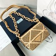 Prada Mini Crystal Triangle Gold Shoulder Bag 17x11.5x6cm - 1