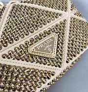 Prada Mini Crystal Triangle Gold Shoulder Bag 17x11.5x6cm - 6