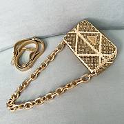 Prada Mini Crystal Triangle Gold Shoulder Bag 17x11.5x6cm - 3