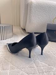 Prada Satin Metallic Leather Pumps Black 8.5cm - 5