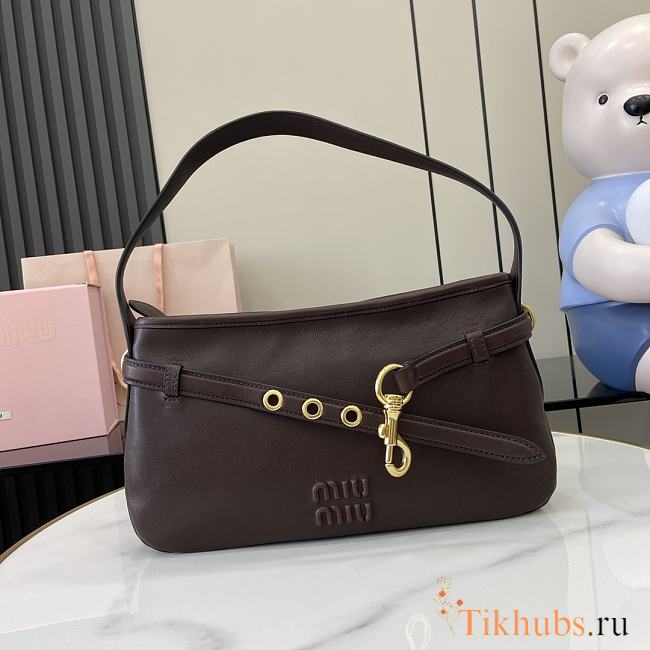 Miu Miu Adventure Shoulder Bag Dark Brown 33x19x5cm - 1