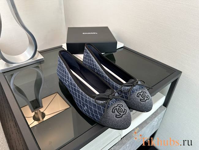 Chanel Ballerina Blue Denim Flat 02 - 1