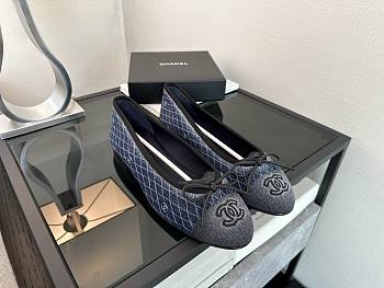 Chanel Ballerina Blue Denim Flat 02