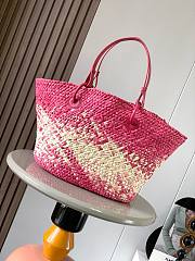 Loewe Medium Anagram Basket Bag Iraca Pink 46x24x15cm - 4