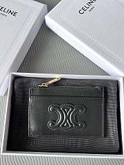 Celine Zipped Card Holder Cuir Black 11x7.5x2cm - 1
