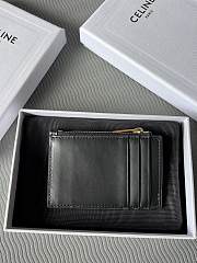 Celine Zipped Card Holder Cuir Black 11x7.5x2cm - 2