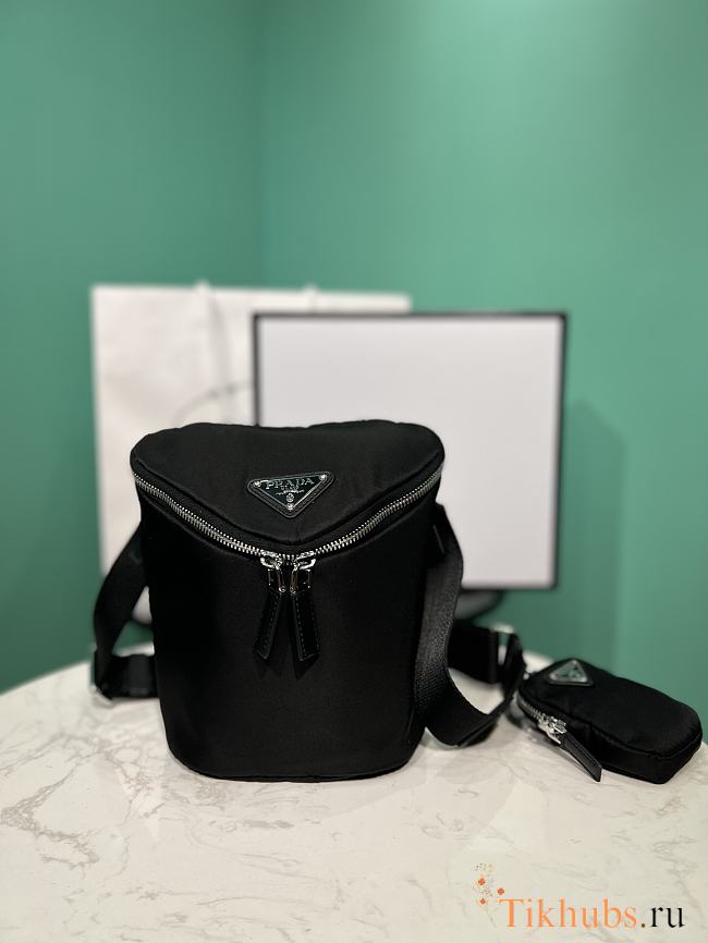 Prada Black Nylon Triangle Pouch Bag 19x17x15cm - 1