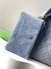 Chanel Medium Cruise 25C Bag Blue Denim Hobo 40x30x15cm - 6