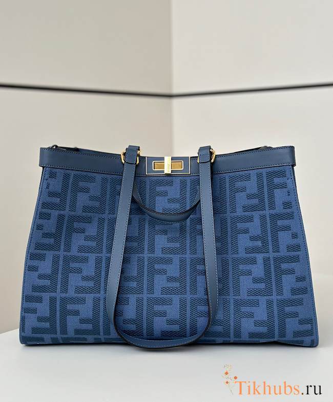 Fendi X-Tote Canvas Bag Blue Shopper Blue 41x16x29.5cm - 1