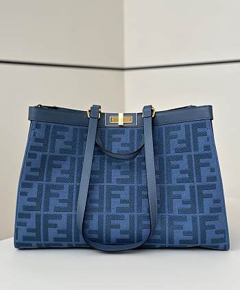 Fendi X-Tote Canvas Bag Blue Shopper Blue 41x16x29.5cm