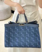 Fendi X-Tote Canvas Bag Blue Shopper Blue 41x16x29.5cm - 5