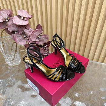 Valentino Ladycrush Sandal Patent Crystals Black 85mm
