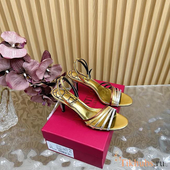 Valentino Ladycrush Sandal Patent Crystals Gold 85mm - 1