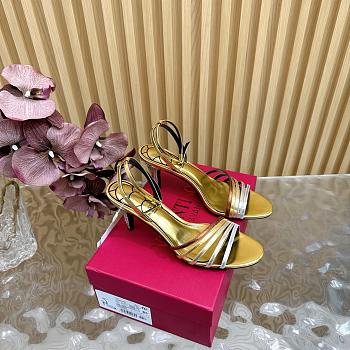 Valentino Ladycrush Sandal Patent Crystals Gold 85mm