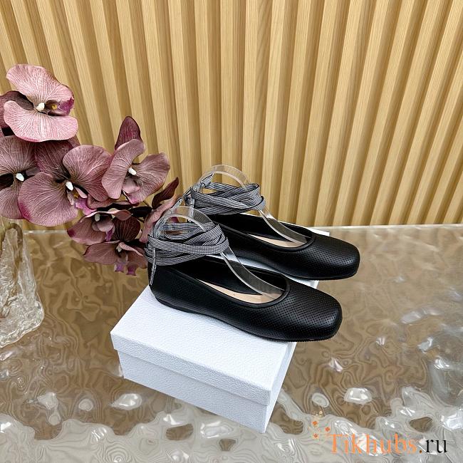 Dior D-Journey Lace-Up Ballet Flat Black - 1
