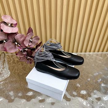 Dior D-Journey Lace-Up Ballet Flat Black