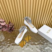 Dior D-Journey Lace-Up Ballet Flat White - 4
