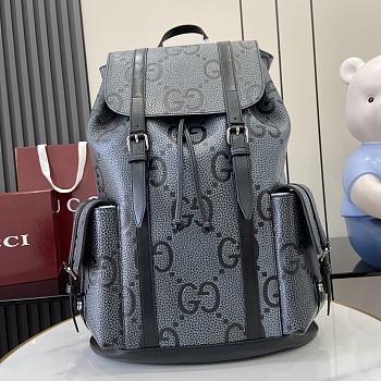 Gucci Large Jumbo GG Backpack Grey Black 41x34x12cm