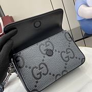 Gucci Small Jumbo GG Crossbody Bag Grey Black 23x19x9.5cm - 3