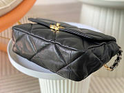 Chanel 19 Flap Bag Black Lambskin Gold 30x20x10cm - 6