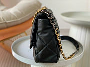 Chanel 19 Flap Bag Black Lambskin Gold 30x20x10cm - 5
