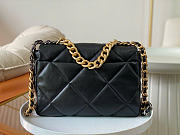 Chanel 19 Flap Bag Black Lambskin Gold 30x20x10cm - 4
