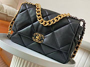 Chanel 19 Flap Bag Black Lambskin Gold 30x20x10cm - 2