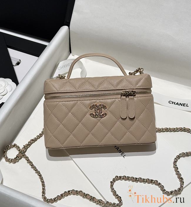 Chanel 25P Top Handle Beige Caviar 19.5x17x5.5cm - 1