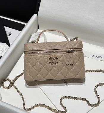 Chanel 25P Top Handle Beige Caviar 19.5x17x5.5cm