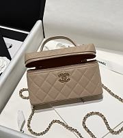 Chanel 25P Top Handle Beige Caviar 19.5x17x5.5cm - 6