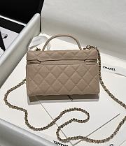 Chanel 25P Top Handle Beige Caviar 19.5x17x5.5cm - 3