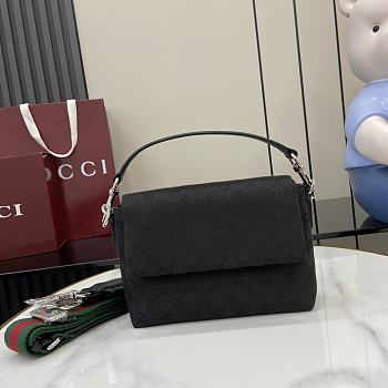 Gucci Small GG Crossbody Bag With Web Black 19x15x7cm