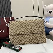 Gucci Medium GG Crossbody Bag With Web Beige 36x25x12cm - 1