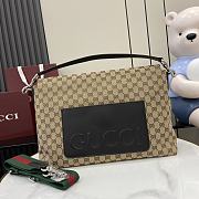 Gucci Medium GG Crossbody Bag With Web Beige 36x25x12cm - 2