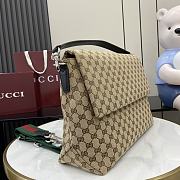 Gucci Medium GG Crossbody Bag With Web Beige 36x25x12cm - 4