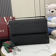 Gucci Medium GG Crossbody Bag With Web Black 36x25x12cm - 1