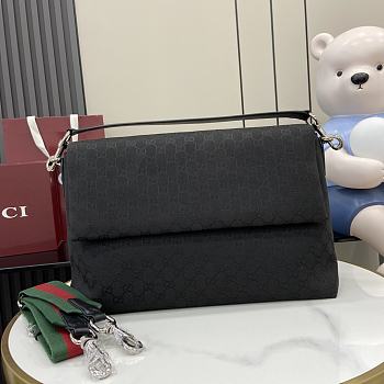 Gucci Medium GG Crossbody Bag With Web Black 36x25x12cm