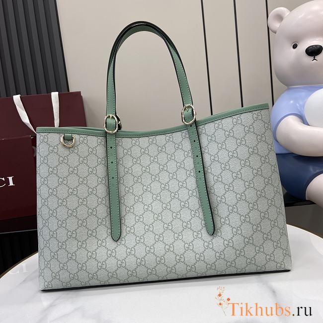 Gucci GG Emblem Medium Tote Bag Green 38x25x15cm - 1