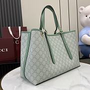 Gucci GG Emblem Medium Tote Bag Green 38x25x15cm - 4