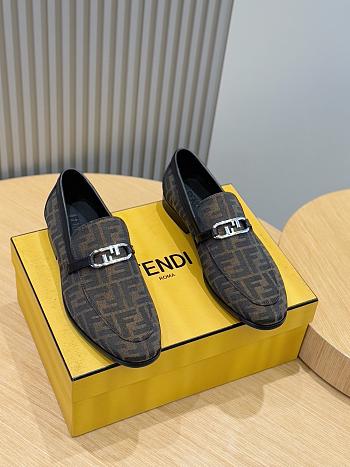 Fendi O'Lock Loafers Fabric Brown