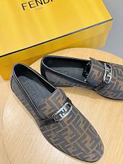 Fendi O'Lock Loafers Fabric Brown - 3
