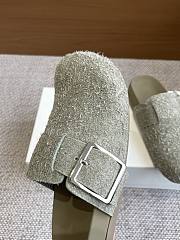 Loewe Ease Buckle Mule Brushed Suede Green - 5