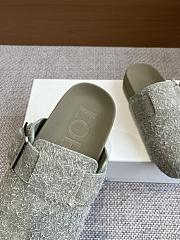 Loewe Ease Buckle Mule Brushed Suede Green - 4