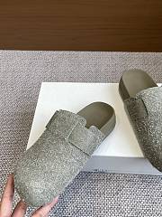 Loewe Ease Buckle Mule Brushed Suede Green - 3